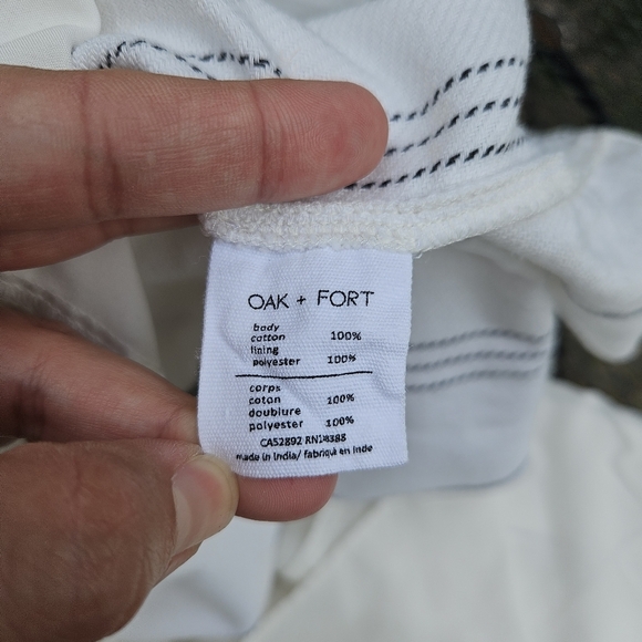 Oak & Fort white sleeveless sun dress with grey stripes and pockets medium - Picture 5 of 6